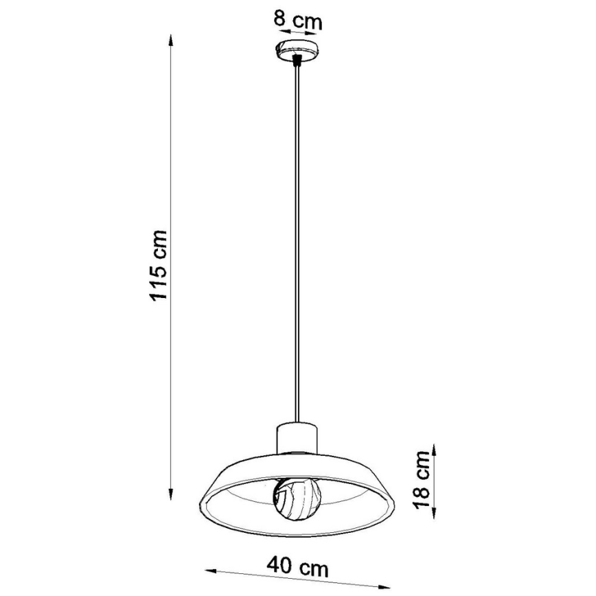 Hängeleuchte an Schnur AFRA 1xE27/60W/230V grau/Buche