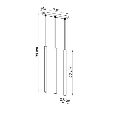 Hängeleuchte an Schnur PASTELO 3xG9/8W/230V weiß