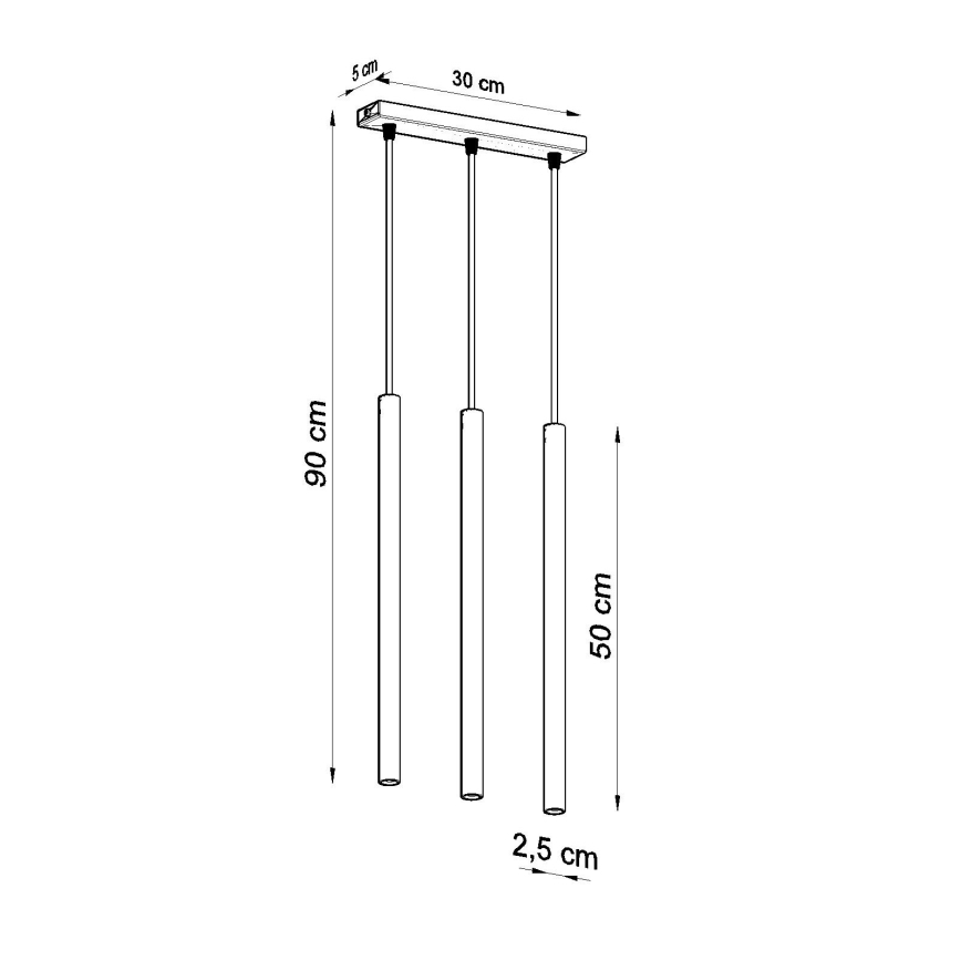 Hängeleuchte an Schnur PASTELO 3xG9/8W/230V weiß