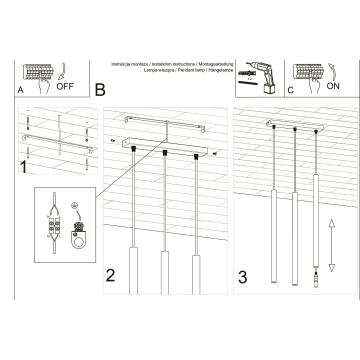 Hängeleuchte an Schnur PASTELO 3xG9/8W/230V weiß