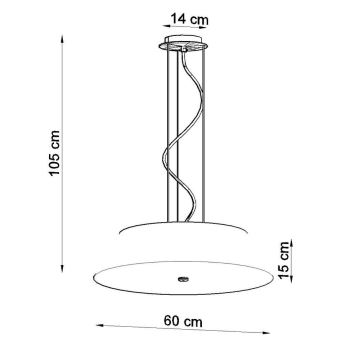 Kronleuchter an Schnur VEGA 5xE27/60W/230V d. 60 cm weiß