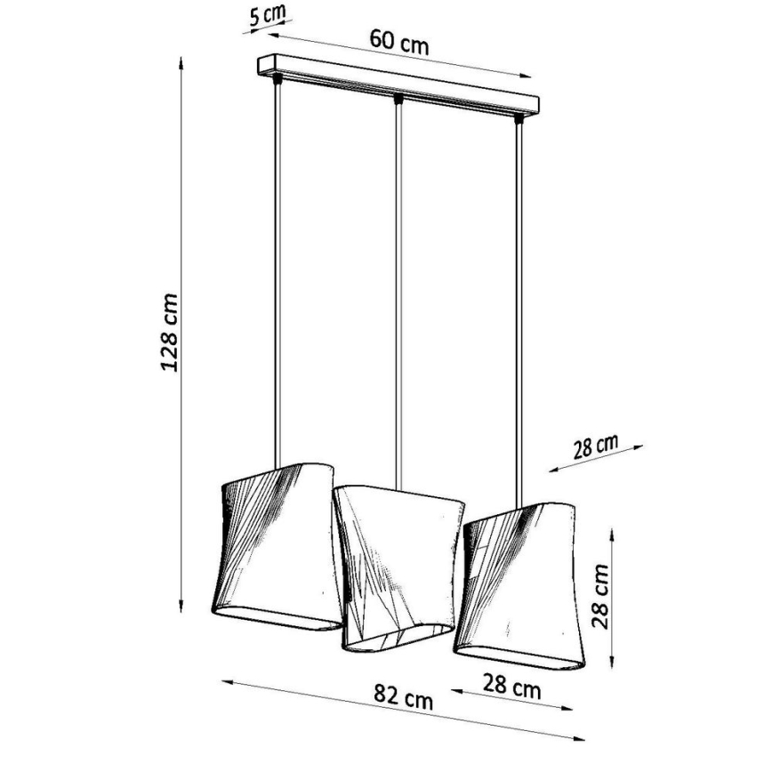 Kronleuchter an Schnur BLUM 3xE27/60W/230V weiß