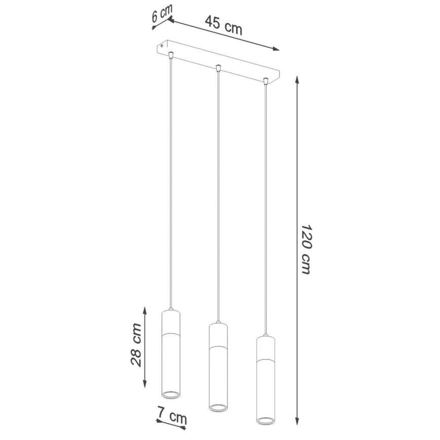 Hängeleuchte an Schnur ZANE 3xGU10/40W/230V Beton/Birke/Buche