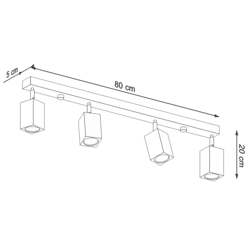 Spotlight KEKE 4xGU10/40W/230V Eiche