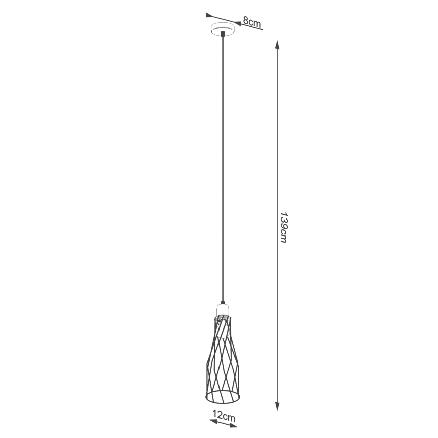 Hängeleuchte an Schnur SUBA 1xE27/15W/230V schwarz