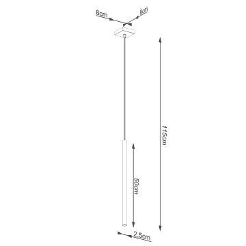 Hängeleuchte an Schnur PASTELO 1xG9/8W/230V golden