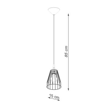 Hängeleuchte an Schnur LEYO 1xE27/15W/230V schwarz