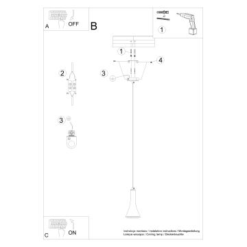 Hängeleuchte an Schnur REA 1xE14/12W/230V Beton