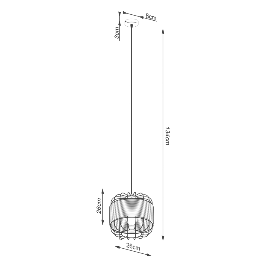 Hängeleuchte an Schnur FOST 1xE27/15W/230V