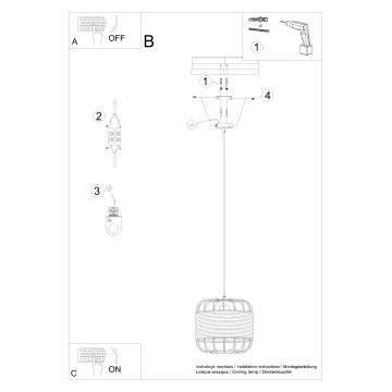 Hängeleuchte an Schnur FOST 1xE27/15W/230V