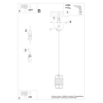 Hängeleuchte an Schnur GIZUR 1xE27/15W/230V