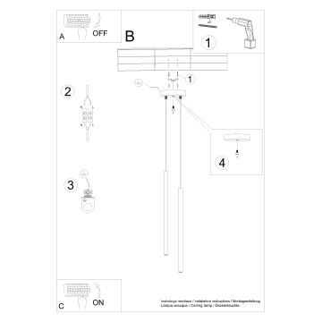 Hängeleuchte an Schnur PASTELO 2xG9/8W/230V schwarz