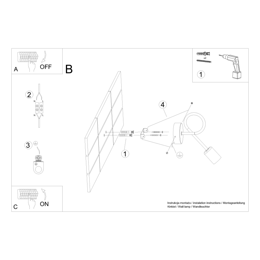 Wandleuchte LOOP 1xE27/15W/230V weiß