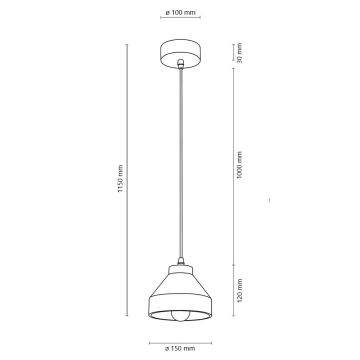 Hängeleuchte an Schnur TRISTAN 1xE14/40W/230V Eiche – FSC-zertifiziert