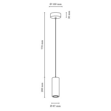 LED-Hängeleuchte an Schnur PIPE 1xGU10/5W/230V – FSC-zertifiziert