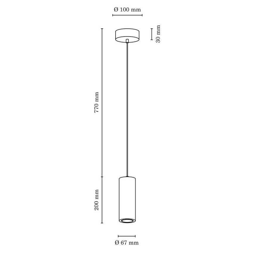 LED-Hängeleuchte an Schnur PIPE 1xGU10/5W/230V – FSC-zertifiziert