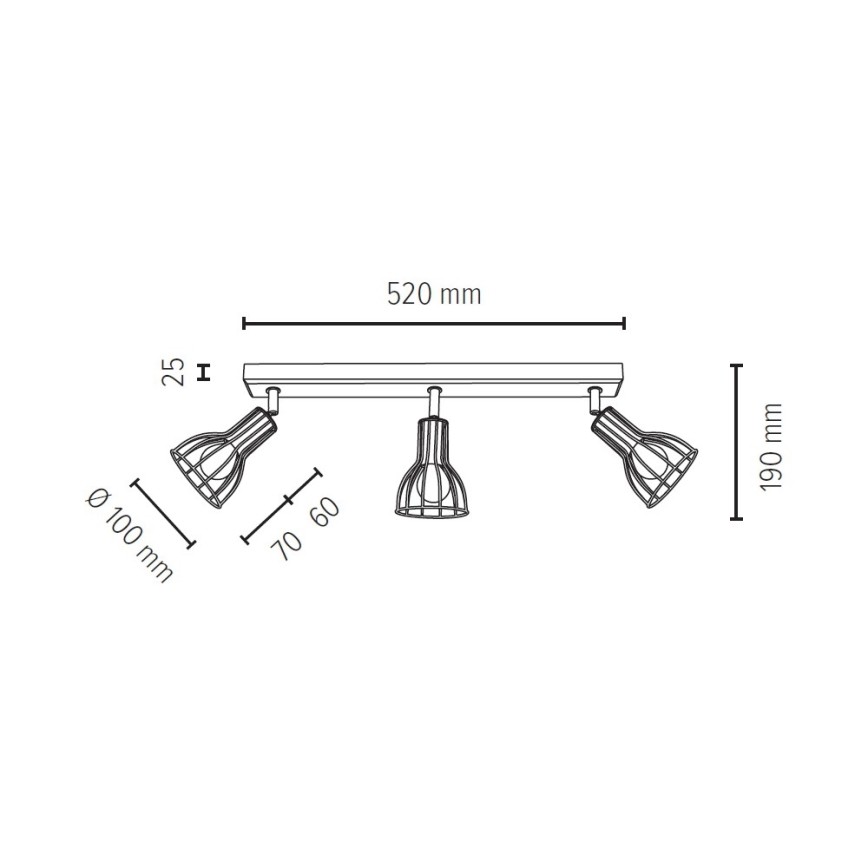 Strahler MEGAN 3xE14/40W/230V – FSC-zertifiziert