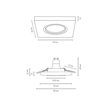 LED-Einbauleuchte VITAR 1xGU10/5W/230V CRI 90 Eiche – FSC-zertifiziert