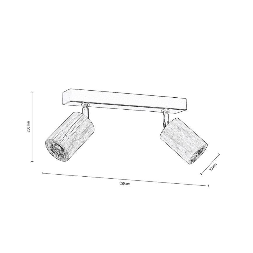 LED-Deckenstrahler MATTI 2xGU10/5W/230V Eiche – FSC-zertifiziert