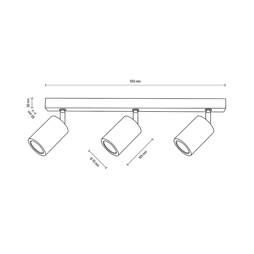 LED-Deckenstrahler MATTI 3xGU10/5W/230V Eiche – FSC-zertifiziert