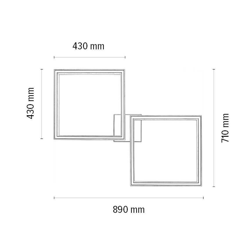 Dimmbare LED-Deckenleuchte RAMME 2xLED/24W/230V Eiche – FSC-zertifiziert