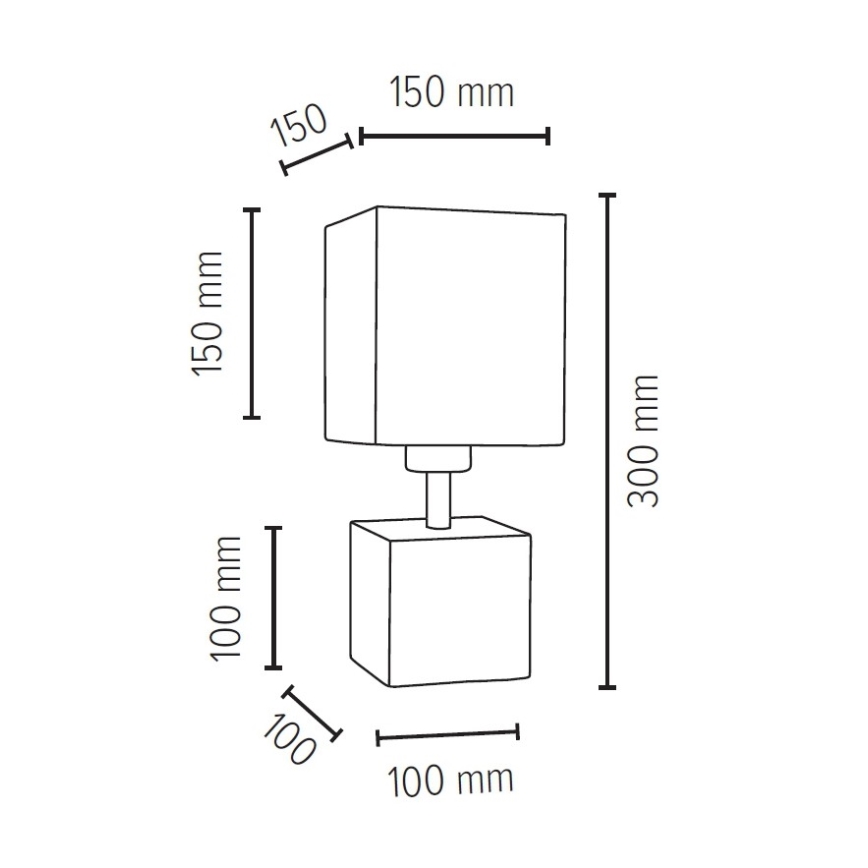 Tischlampe STRONG SQUARE 1xE27/25W/230V – FSC-zertifiziert