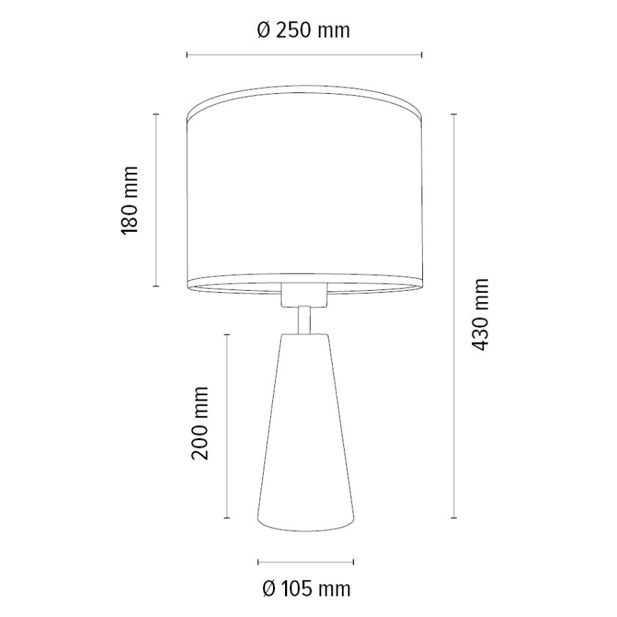 Tischlampe MERCEDES 1xE27/40W/230V d 43 cm braun/Eiche – FSC-zertifiziert