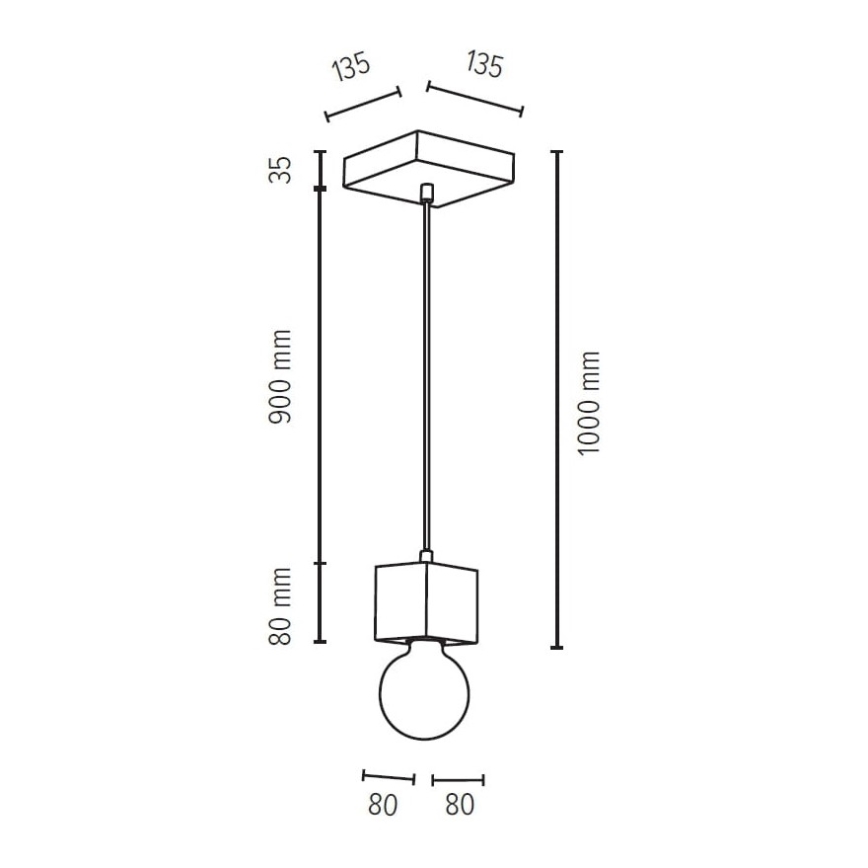 Hängeleuchte STRONG 1xE27/60W/230V – FSC-zertifiziert