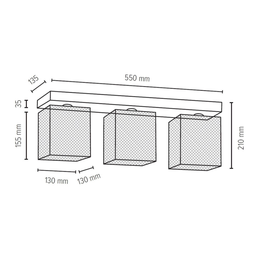 Deckenleuchte NORMAN WOOD 3xE27/25W/230V Eiche matt – FSC-zertifiziert