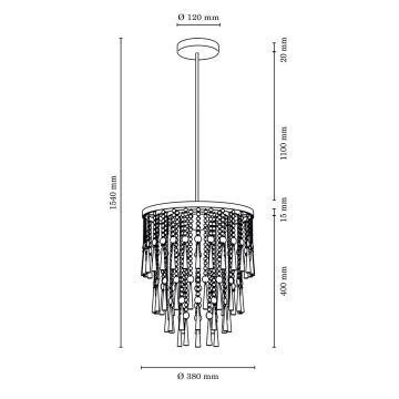 Deckenleuchte an Stange LUXORIA 6xG9/28W/230V