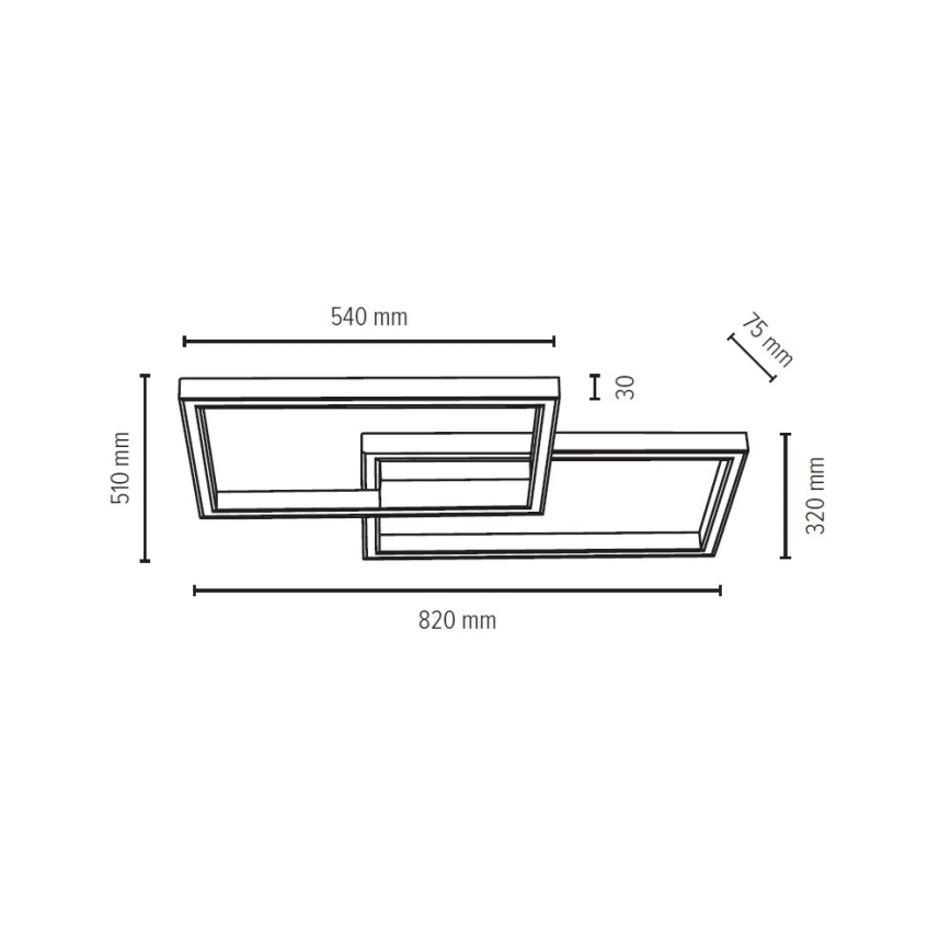 Dimmbare LED-Deckenleuchte RAMME LED/48W/230V + FB Eiche matt – FSC-zertifiziert