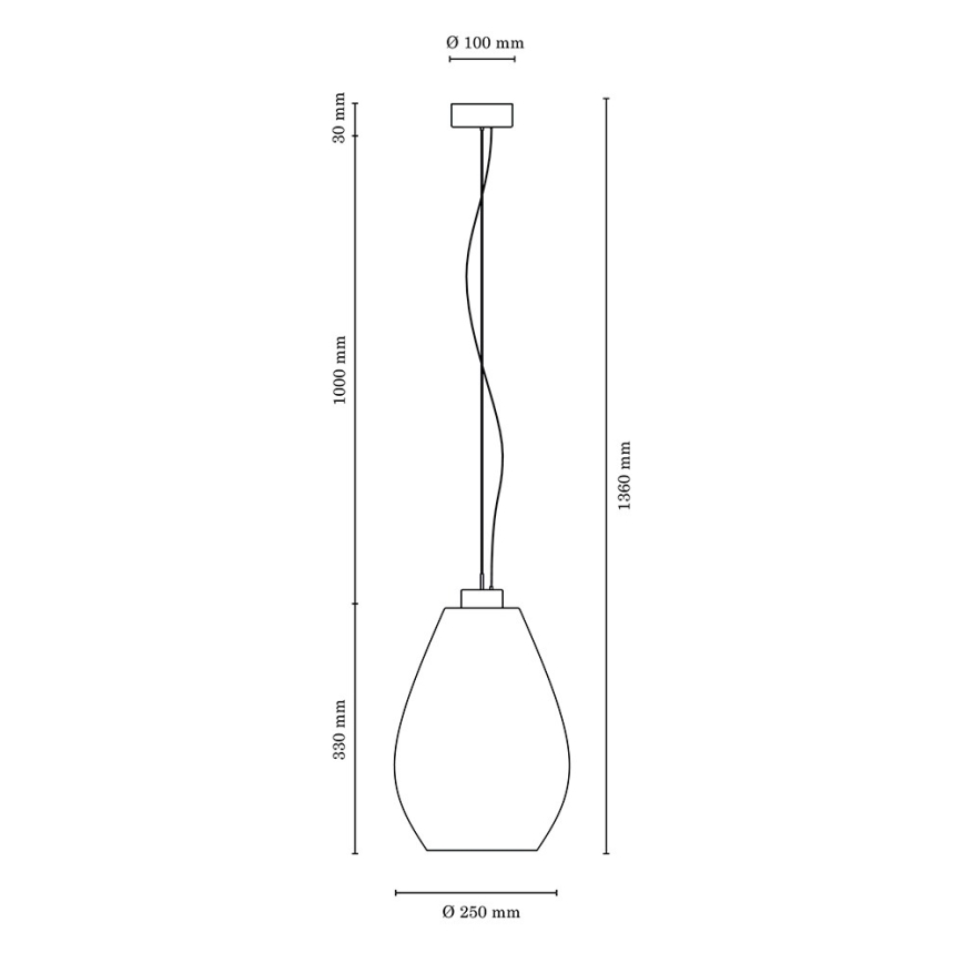 Hängeleuchte an Schnur PIRO 1xE27/60W/230V – FSC-zertifiziert