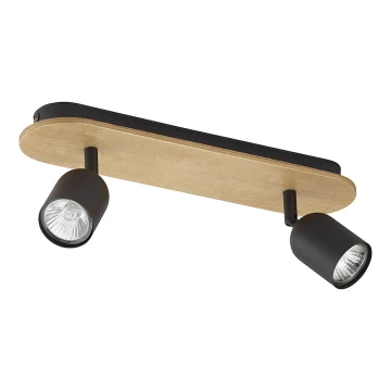 Spotlight TOP WOOD 2xGU10/10W/230V schwarz/Holz