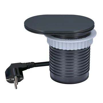 Steckdosensäule für Tischplatte 1x230V + USB-A + USB-C schwarz