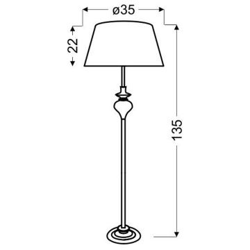 Stehlampe GILLENIA 1xE27/60W/230V schwarz