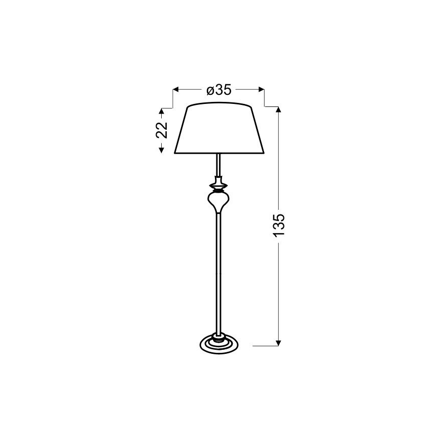 Stehlampe GILLENIA 1xE27/60W/230V silber