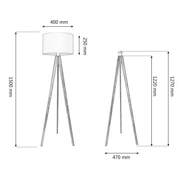 Stehleuchte ALBA 1xE27/60W/230V Rattan/Eiche