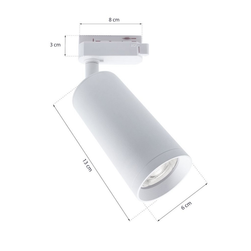 Strahler MICA für Schienensystem 1xGU10/25W/230V einphasig weiß