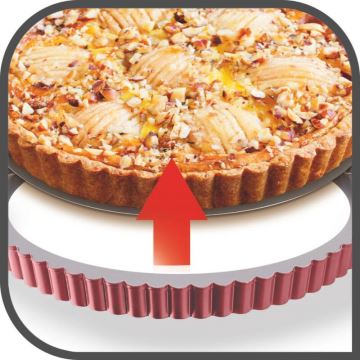 Tefal - Kuchenform mit abnehmbarem Boden DELIBAKE 28 cm rot