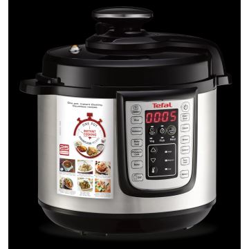 Tefal - Multifunktionaler elektrischer Schnellkochtopf ALL IN ONE POT 1100W/230V Chrom/schwarz