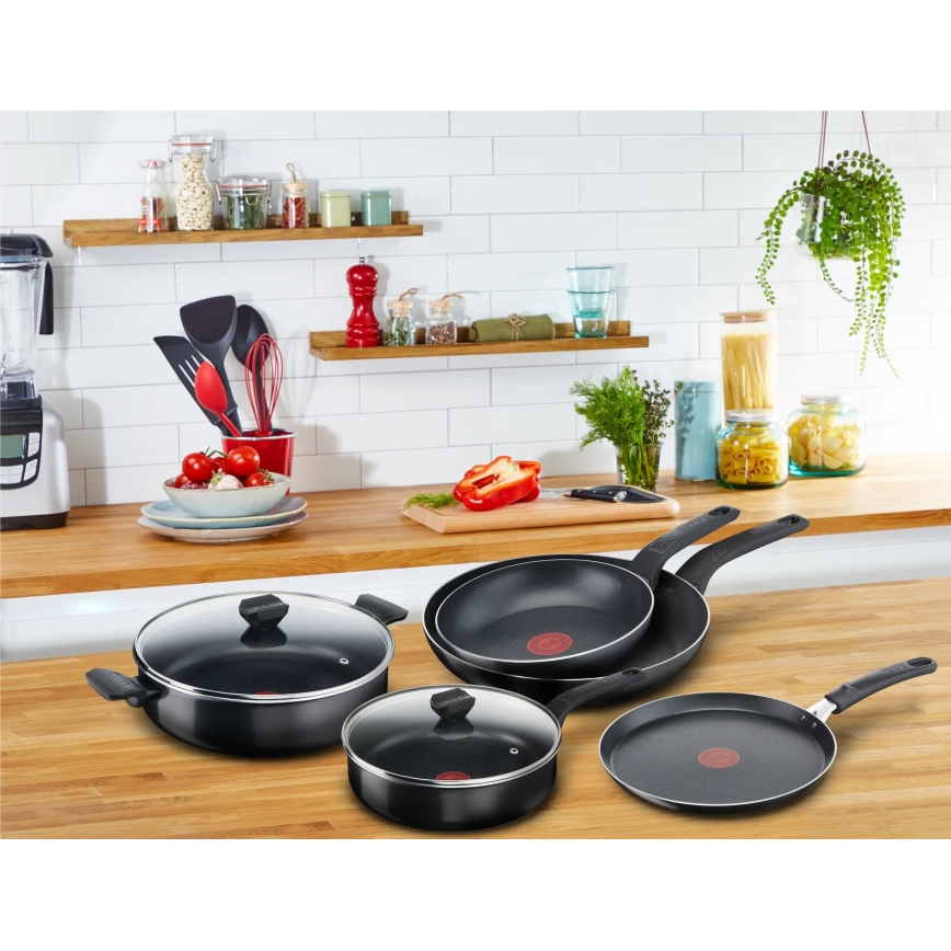 Tefal - Niedrige Kasserolle mit Deckel  SIMPLY CLEAN 28 cm