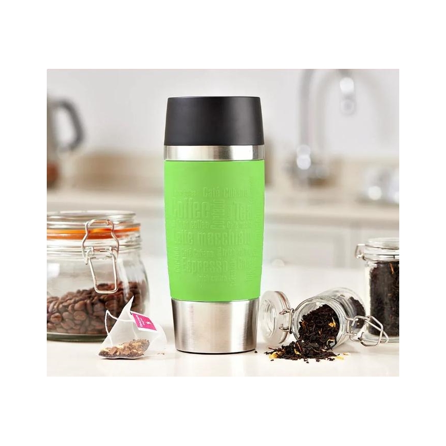 Tefal - Reisebecher 360 ml TRAVEL MUG Edelstahl/grün