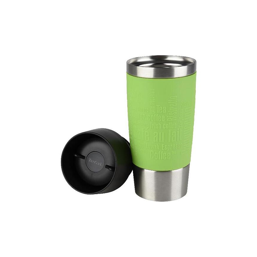 Tefal - Reisebecher 360 ml TRAVEL MUG Edelstahl/grün