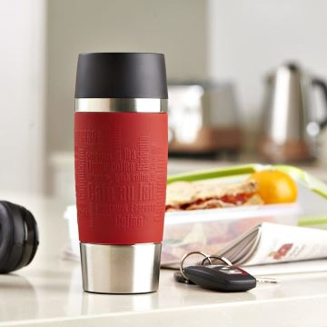 Tefal - Reisebecher 360 ml TRAVEL MUG Edelstahl/rot