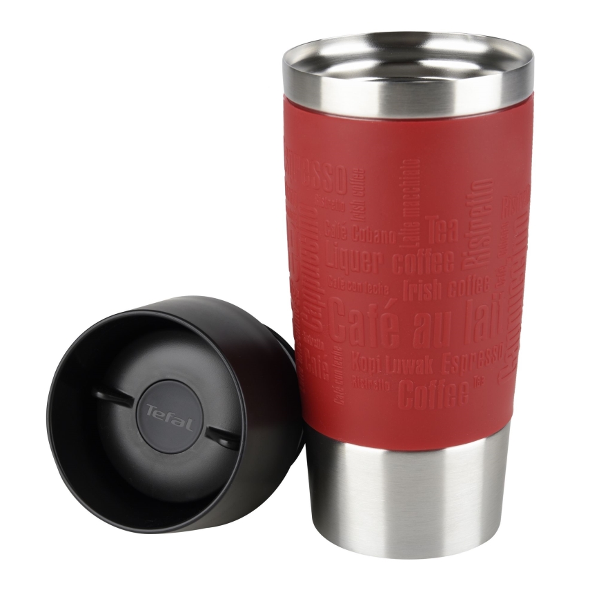 Tefal - Reisebecher 360 ml TRAVEL MUG Edelstahl/rot