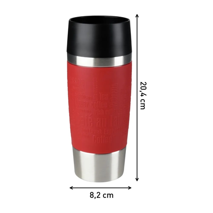 Tefal - Reisebecher 360 ml TRAVEL MUG Edelstahl/rot