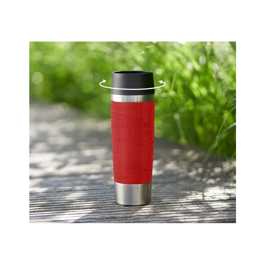 Tefal - Reisebecher 500 ml TRAVEL MUG Edelstahl/rot