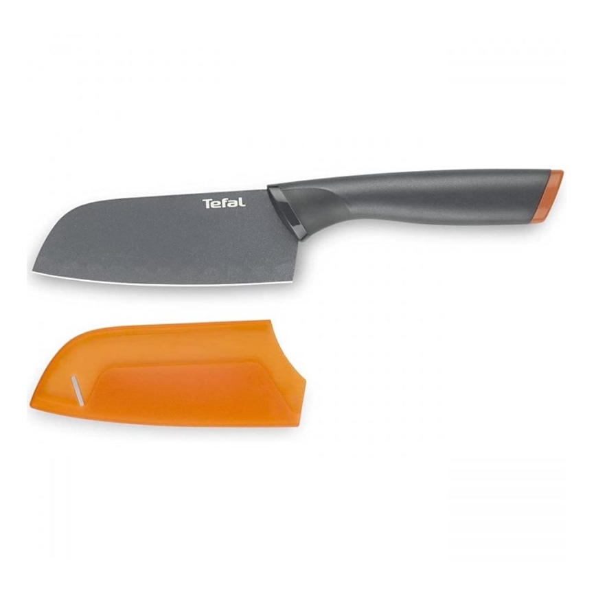 Tefal - Santokumesser aus rostfreiem Stahl FRESH KITCHEN 12 cm grau/orange