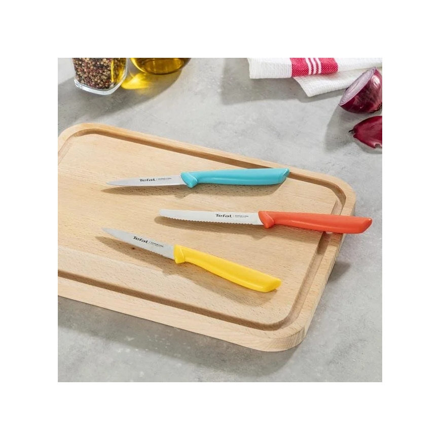 Tefal - Set Edelstahl-Messer 3 Stk. COLORFOOD