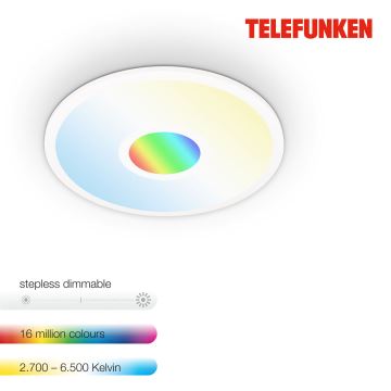 Telefunken 319306TF - Dimmbare LED-RGBW-Leuchte LED/22W/230V 2700-6500K + Fernbedienung